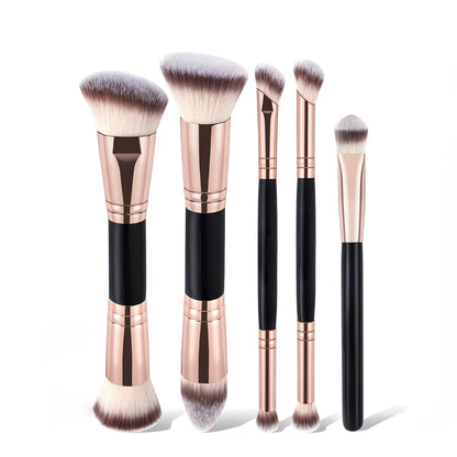 Velure Luxe 5pcs Dual-Ended Makeup Brush Set – Premium Face & Eye Brushes