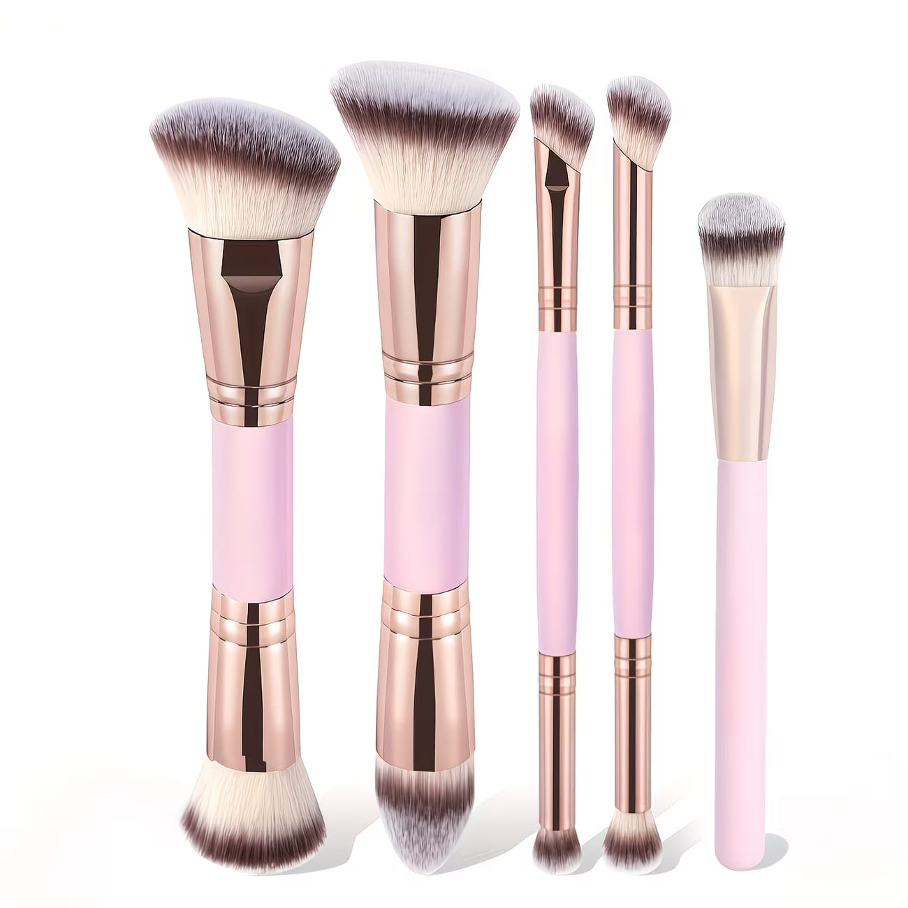 Velure Luxe 5pcs Dual-Ended Makeup Brush Set – Premium Face & Eye Brushes