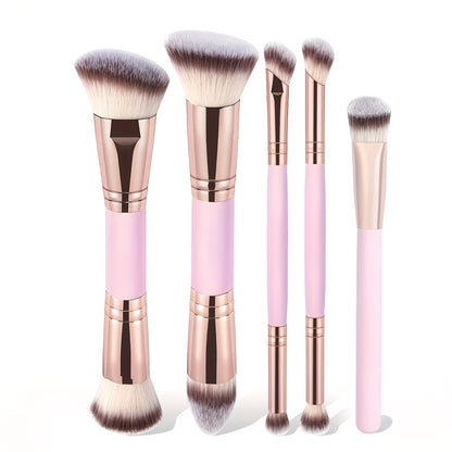Velure Luxe 5pcs Dual-Ended Makeup Brush Set – Premium Face & Eye Brushes