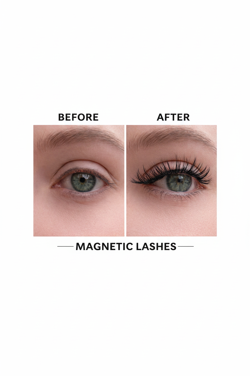 Before and After Magnetic Lashes