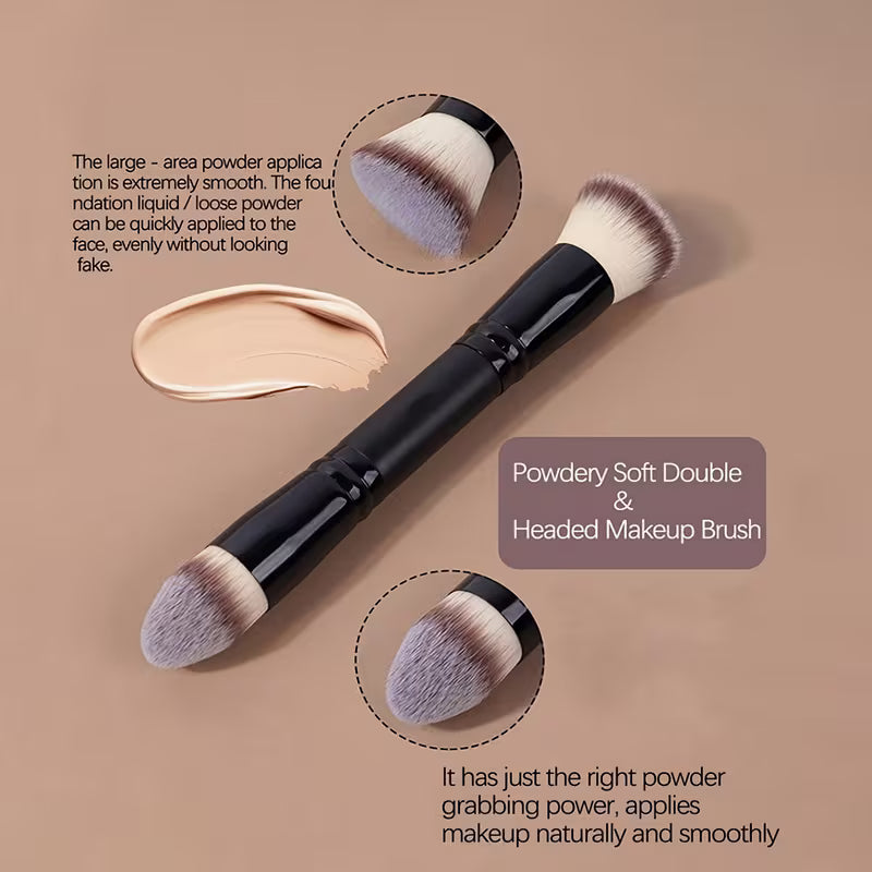 Velure Luxe 2pcs Double Ended Foundation & Contouring Brush Set