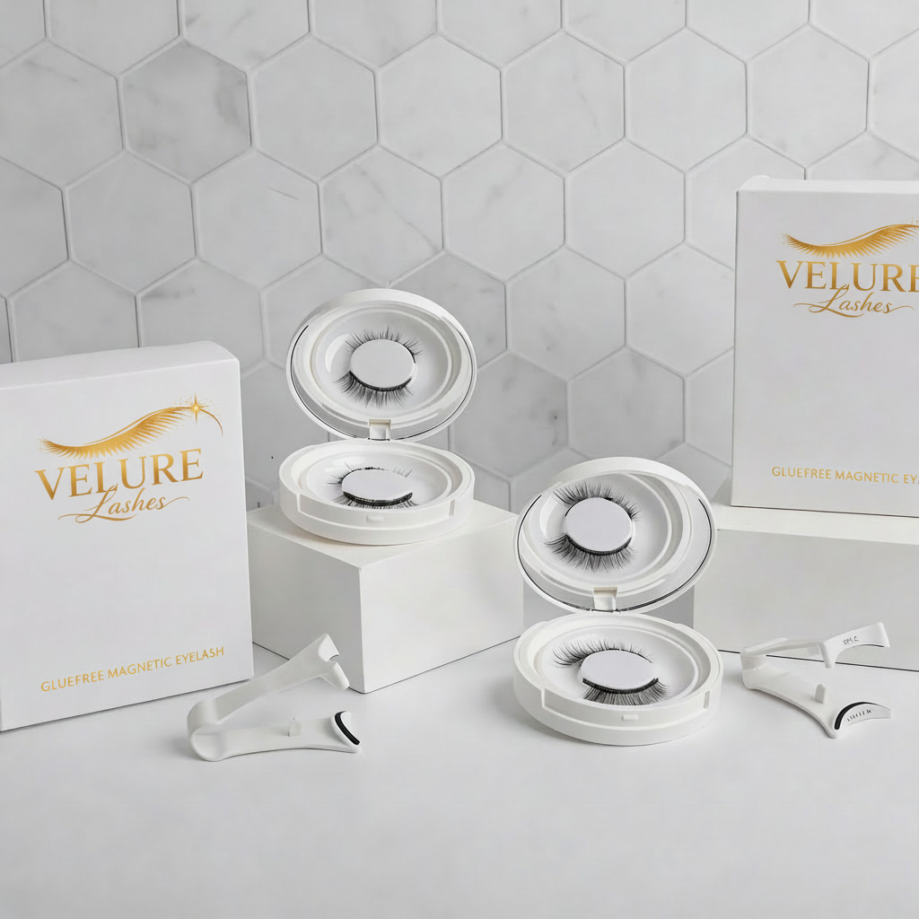 Velure Magnetic Lashes - Glue-free magnetic eyelashes with elegant gold branding